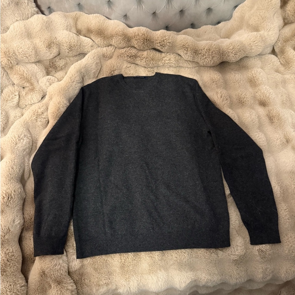 Proper Cloth 100% Scottish Cashmere Men's Charcoal Sweater